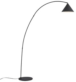 Retro vloerlamp zwart met witte binnenkant - Triangolo