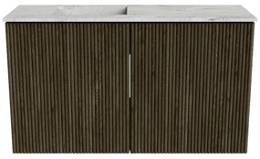 Mondiaz Joya DLux 70cm toiletmeubel shadow met wastafel faye links 1 kraangat glace