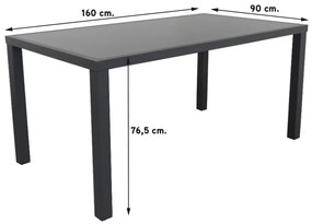 Lima antraciet/Alma 160 cm. tuinset - 7-delig