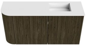 Mondiaz Joya 80cm toiletmeubel ronding links shadow met wastafel faye rechts 1 kraangat talc