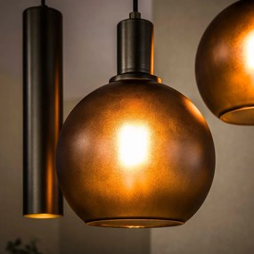 Design Hanglamp Met Glazen Bollen Bruin