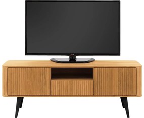 Goossens Tv Meubel Seppe, 2 deuren 1 lade 1 open vak 135 cm breed