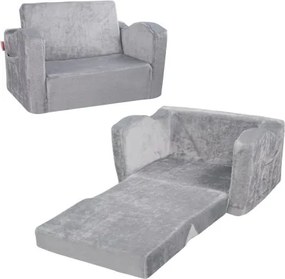 VEVOR Kinderbank 2-in-1 Omvormbare kinderbank naar relaxfauteuil, uitklapbare kinderbank, fauteuil, peuterbed, opvouwbare kinderspeelbank, kinderbank grijs 104 x 58 x 32 cm