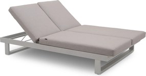 Lifestyle Garden Furniture Massimo Ligbed Met Kussen Wit/soft Grey Aluminium Wit