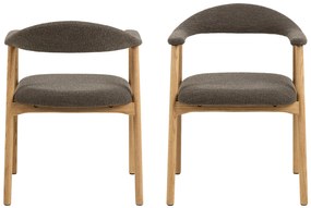 ADELE bruin taupe (monza 40) / frame natuurlijk eiken - HOUTEN STOEL VOOR WOONKAMER EETKAMER KEUKEN RETRO