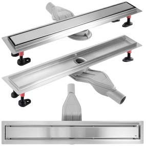 Lineaire afvoer REA Neox Superflow BRUSH Steel 90