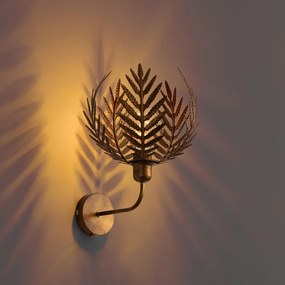 Vintage wandlamp goud 26.5cm - Botanica