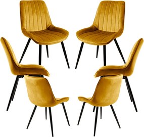 Set 6 Lene Fluwelen Stoelen