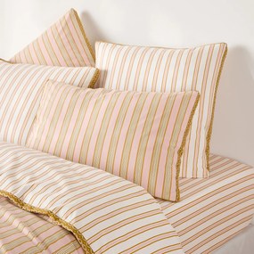 Kussensloop in perkalkatoen, gestreept, ALISON