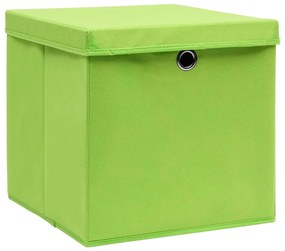 vidaXL Opbergboxen met deksels 10 st 32x32x32 cm stof groen