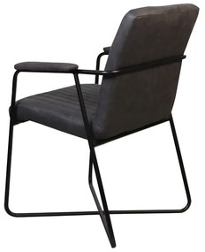 Eetkamerstoel - Henry - lederlook Soft antraciet