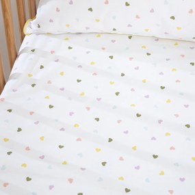 Hoeslaken voor baby van biologisch katoen, omslag 17 cm, hartjesprint, SCACCO