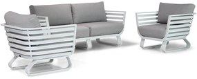 Santika Furniture Santika Sovita Stoel-bank Loungeset Aluminium Wit 3-delig