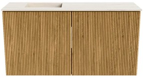Mondiaz Joya DLux 80cm toiletmeubel oak met wastafel faye links zonder kraangat meli