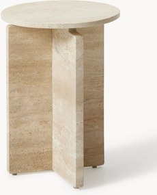 Ronde bijzettafel Marisa van travertijn