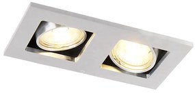 Inbouwspot aluminium rechthoekig 2-lichts - Qure Modern GU10 Binnenverlichting Lamp