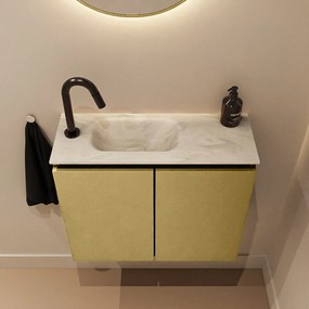 Mondiaz Ture DLux toiletmeubel 60cm oro met wastafel ostra links met kraangat