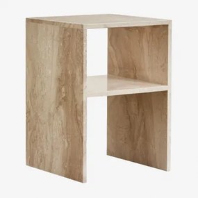 Vierkante Bijzettafel 35x35 Cm In Gabrielle Marmer Crème Beige Marmer - Sklum