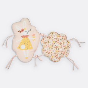 Moduleerbare bedrand in bio perkal, Lapin fleuri