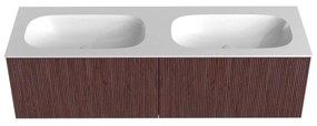 Mondiaz Kurve 150cm badmeubel ruby met 2 lades en wastafel big small dubbel zonder kraangat
