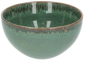 Schaal reactieve glazuur, steengoed, groen,Ø 13,5 cm