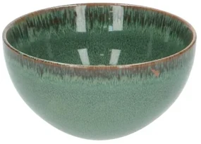 Schaal reactieve glazuur, steengoed, groen,Ø 13,5 cm