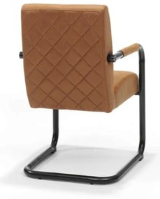 Eetkamerstoel - Monaco - stof Maya lederlook cognac