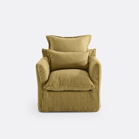 Fauteuil in gekreukt linnen, Odna
