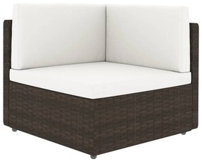 vidaXL 8-delige Loungeset met kussens poly rattan bruin