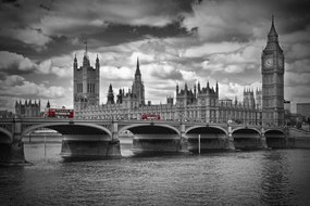 Foto LONDON Westminster Bridge & Red Buses, Melanie Viola