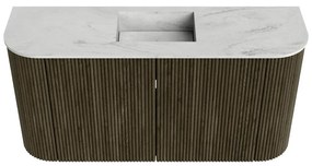 Mondiaz Joya DLux 85cm toiletmeubel ronding links/rechts shadow met wastafel faye midden 1 kraangat opalo