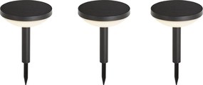Set van 3 prikspots zwart incl. LED solar IP44 - Solar