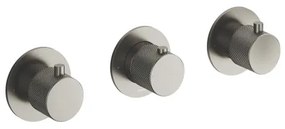 Hotbath Cobber X afbouwdeel voor douchethermostaat met 2 stopkranen horizontaal/verticaal geborsteld nikkel CX7067EXTGN
