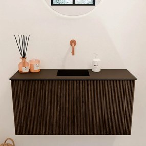 Mondiaz Joya 80cm toiletmeubel walnut met wastafel faye midden zonder kraangat urban