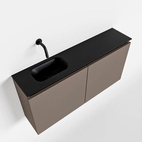Mondiaz Ture 100cm toiletmeubel smoke met wastafel urban links geen kraangat