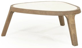 Eleonora Fred Salontafel Hout Met Marmer 75x64 Cm - 75 X 64cm.