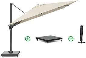Platinum Challenger zweefparasol 3x3m T2 premium  (incl. voet en hoes) champagne