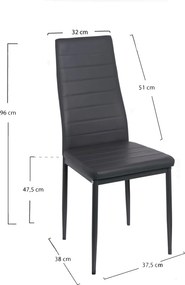 Set 4 Lauter Kunstlederen Stoelen