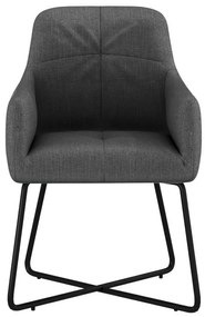 Eetkamerstoel - Arne - stof Bjorn grof geweven donker grijs