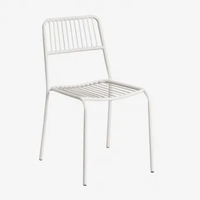 Set Van 4 Stapelbare Eetkamerstoelen In Staal Elton Gardenia Wit - Sklum
