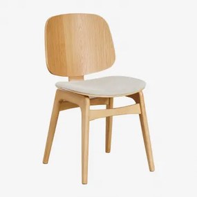 Canada Houten Eetkamerstoel Natuurlijk Hout & Stof Beige - Sklum