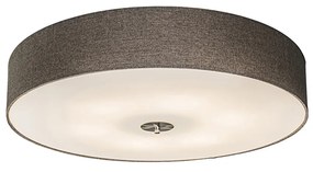 Stoffen Smart plafondlamp met dimmer taupe 70 cm incl. 6 Wifi A60 - Drum Jute Modern, Landelijk / Rustiek E27 rond Binnenverlichting Lamp