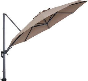 Garden Impressions Hawaii zweefparasol Ø350 cm - frame carbon black - taupe doek