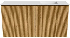 Mondiaz Joya 80cm toiletmeubel oak met wastafel faye rechts zonder kraangat talc