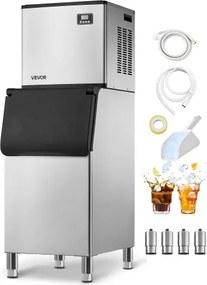 VEVOR Commerciële ijsmachine 181,4 kg/dag ijsmachine met grote opslagbak van 136 kg, automatische zelfreinigende ijsmachine met touchscreen voor bar, café, restaurant, winkel, commercieel