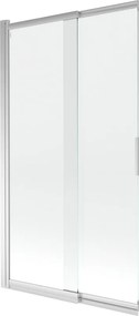 Mexen Fox 2-delige verschuifbare badwand 100 x 150 cm, transparant, chroom - 891-100-002-01-00