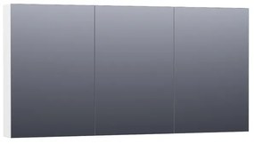 BRAUER Plain Spiegelkast - 140x70x15cm - 3 links- en rechtsdraaiende spiegeldeuren MDF - mat wit SK-PL140MW