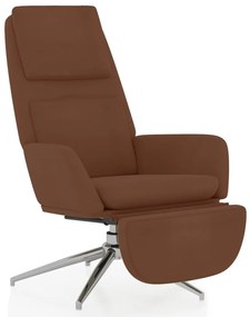 vidaXL Relaxstoel met voetensteun microvezelstof bruin