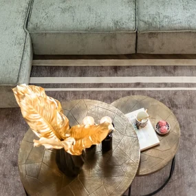 Richmond Interiors Tulum Salontafel Set Goud Geborsteld - 80 X 80cm.