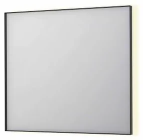 INK SP32 spiegel - 90x4x80cm rechthoek in stalen kader incl indir LED - verwarming - color changing - dimbaar en schakelaar - geborsteld metal black 8410055